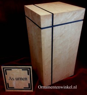 As urn art deco zuil bird`s eye maple